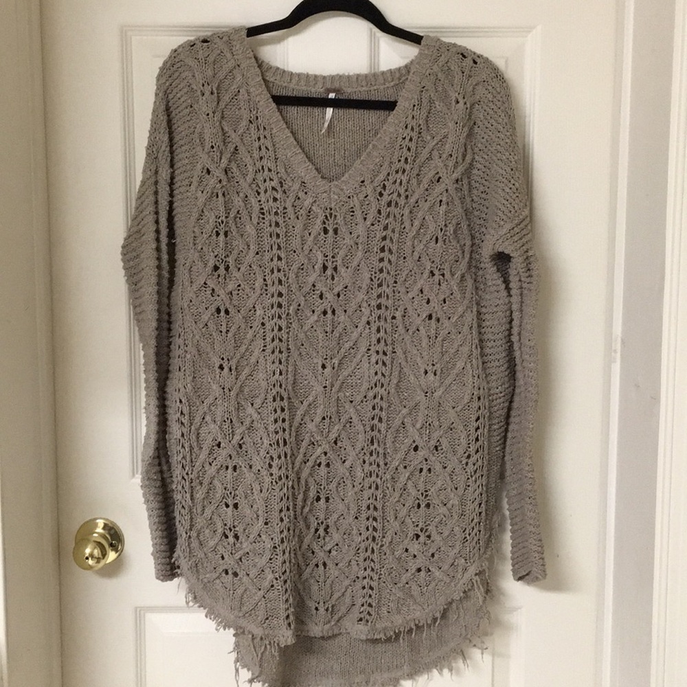 Free People Cross Stitch Tunic Sweater